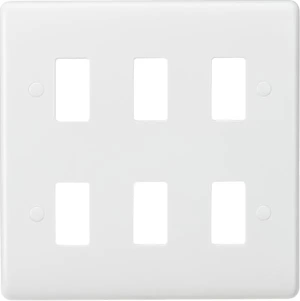 Curved edge 6G grid faceplate