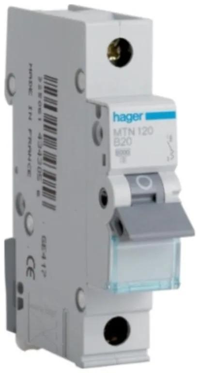Hager MTN125 MCB SP Type B 25A 6kA