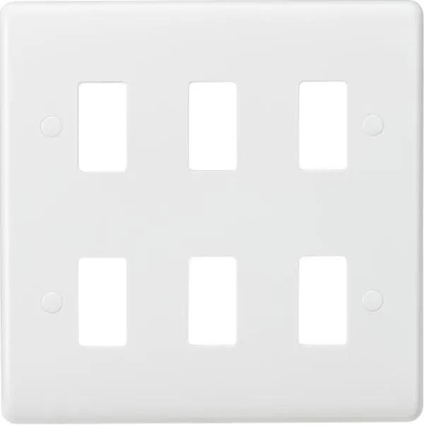 Curved edge 6G grid faceplate