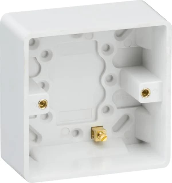 Curved Edge Single 35mm Pattress Box with Earth Terminal