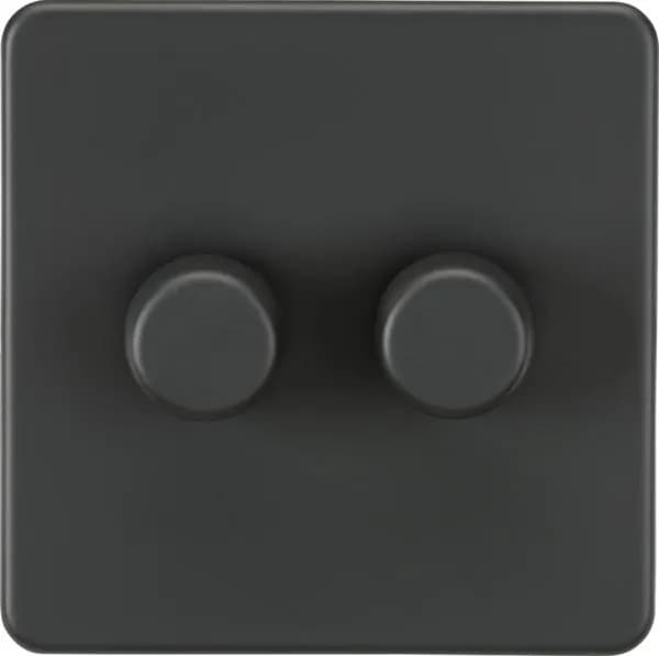 Screwless 2G 2-way 10-200W (5-150W LED) trailing edge dimmer – Anthracite