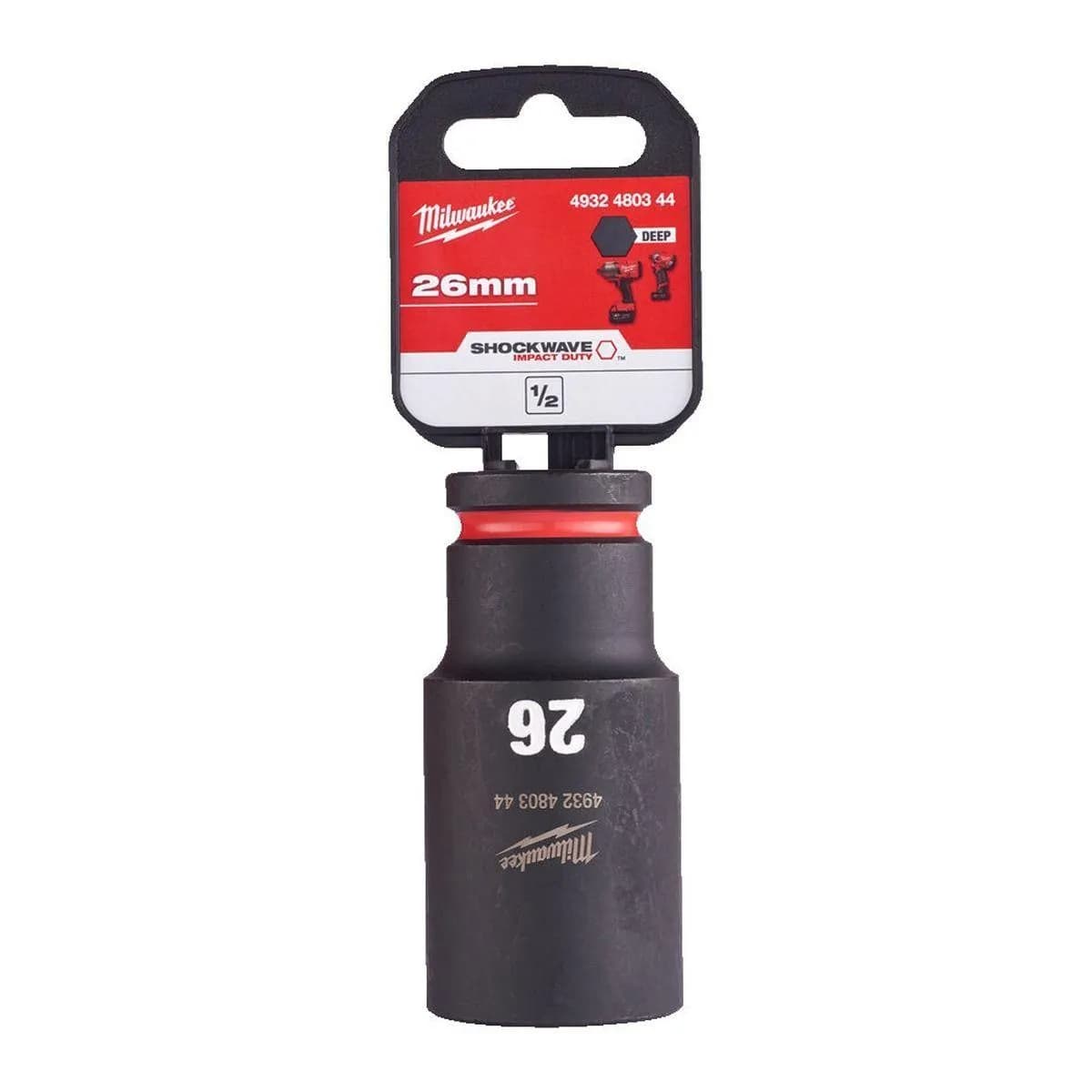Milwaukee 4932480344 SHOCKWAVE Deep 1/2" 26mm Impact Duty Hexagon Socket