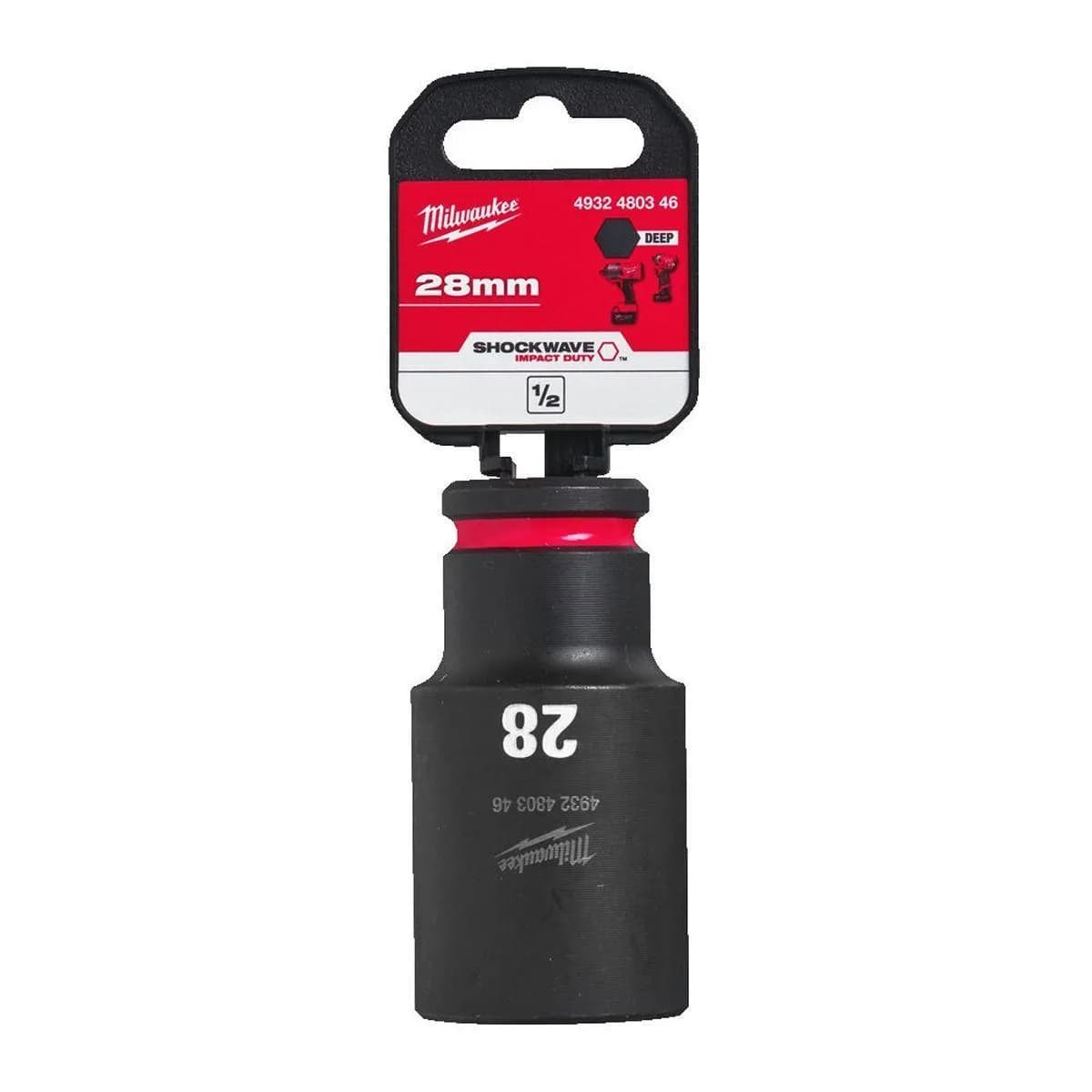 Milwaukee 4932480346 SHOCKWAVE Deep 1/2" 28mm Impact Duty Hexagon Socket