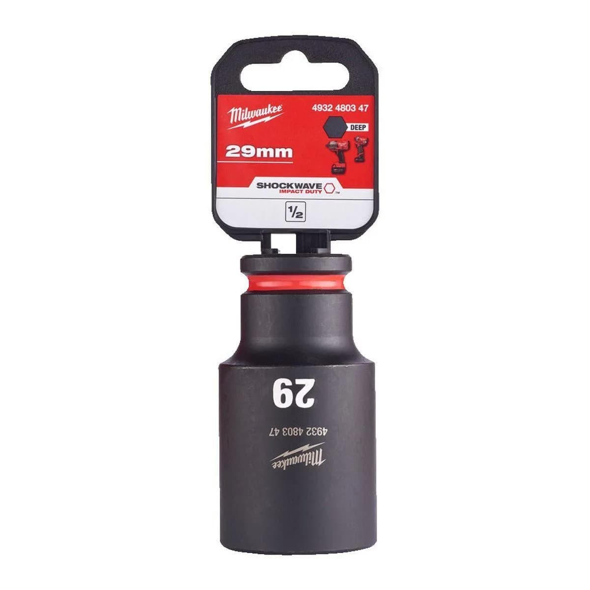 Milwaukee 4932480347 SHOCKWAVE Deep 1/2" 29mm Impact Duty Hexagon Socket