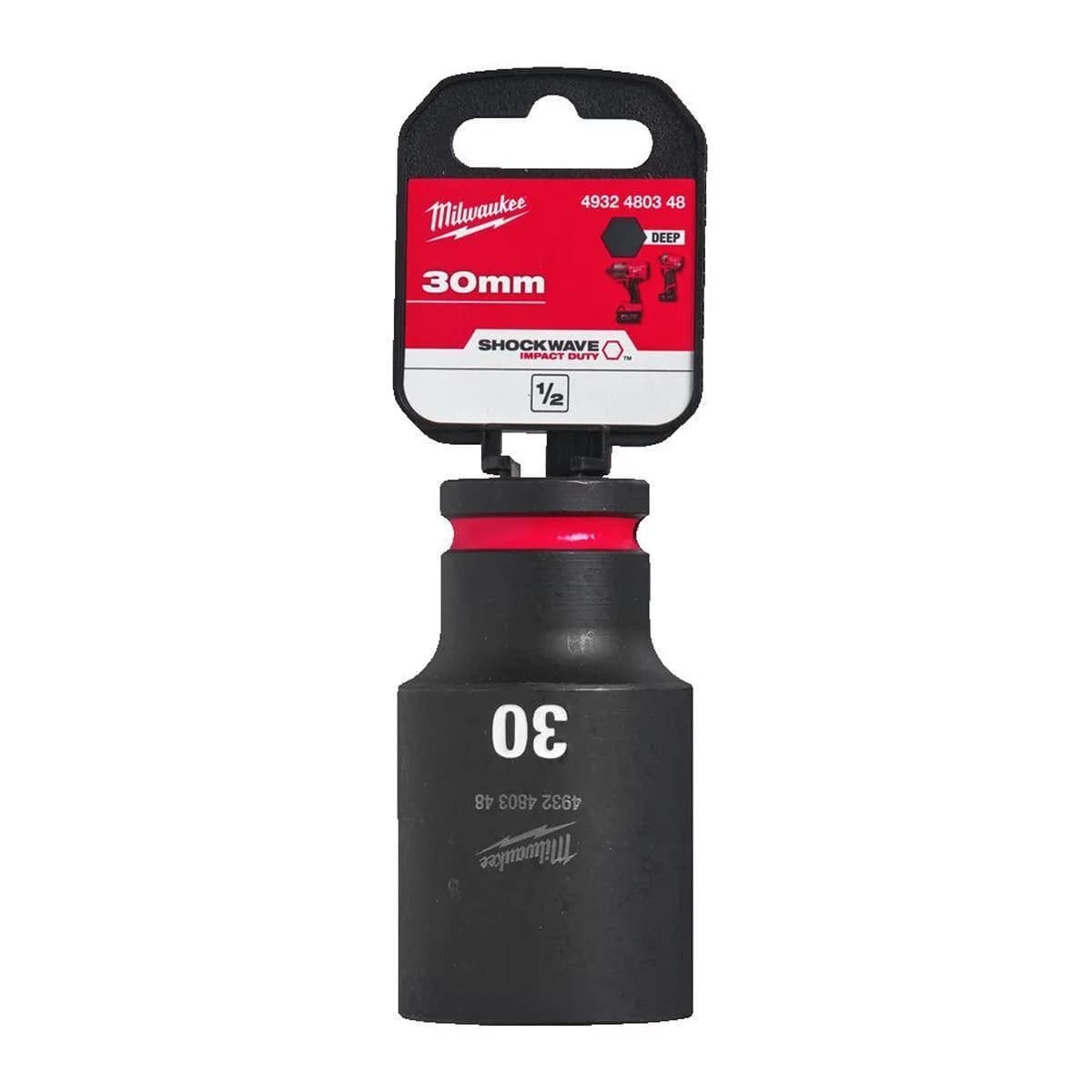 Milwaukee 4932480348 SHOCKWAVE Deep 1/2" 30mm Impact Duty Hexagon Socket