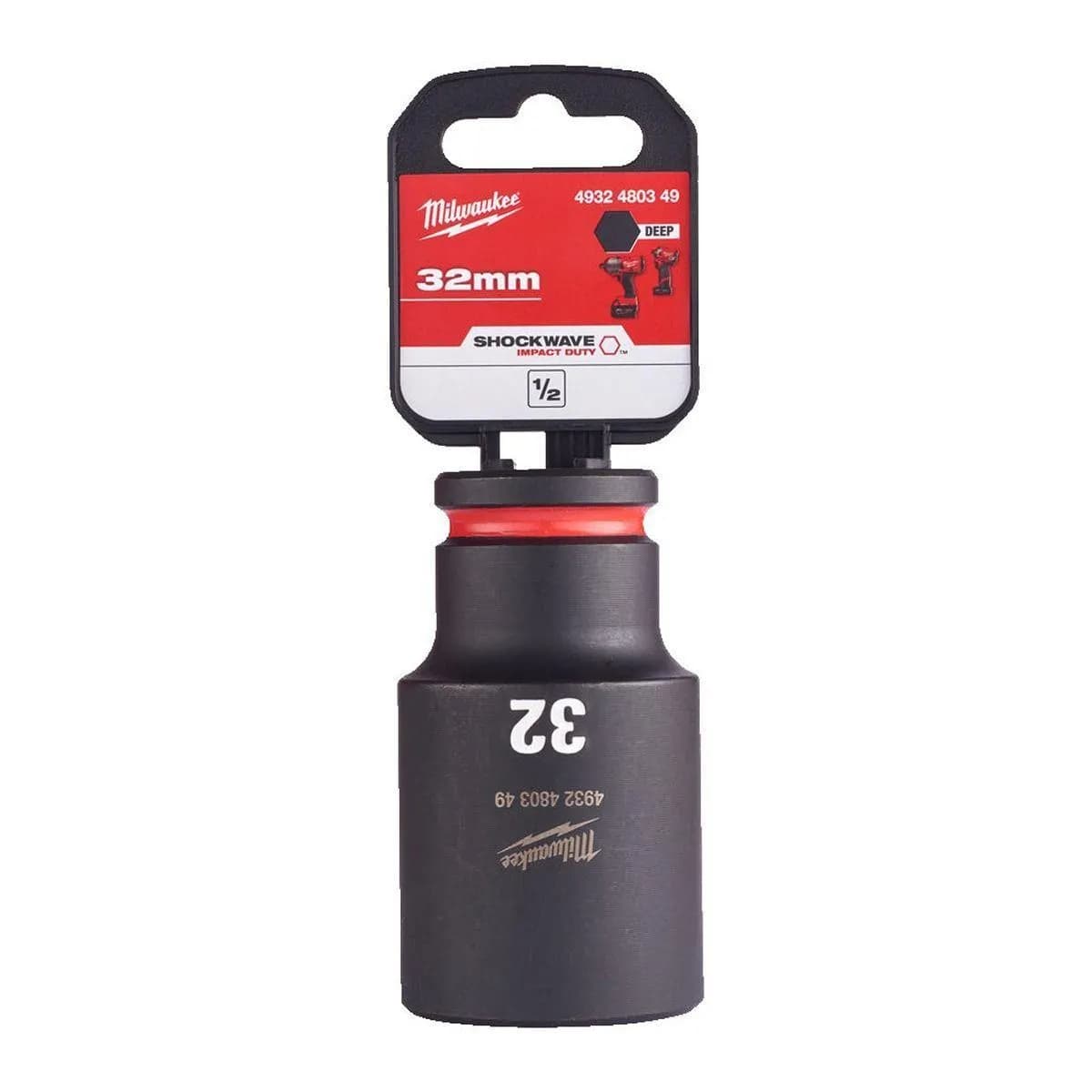 Milwaukee 4932480349 SHOCKWAVE Deep 1/2" 32mm Impact Duty Hexagon Socket