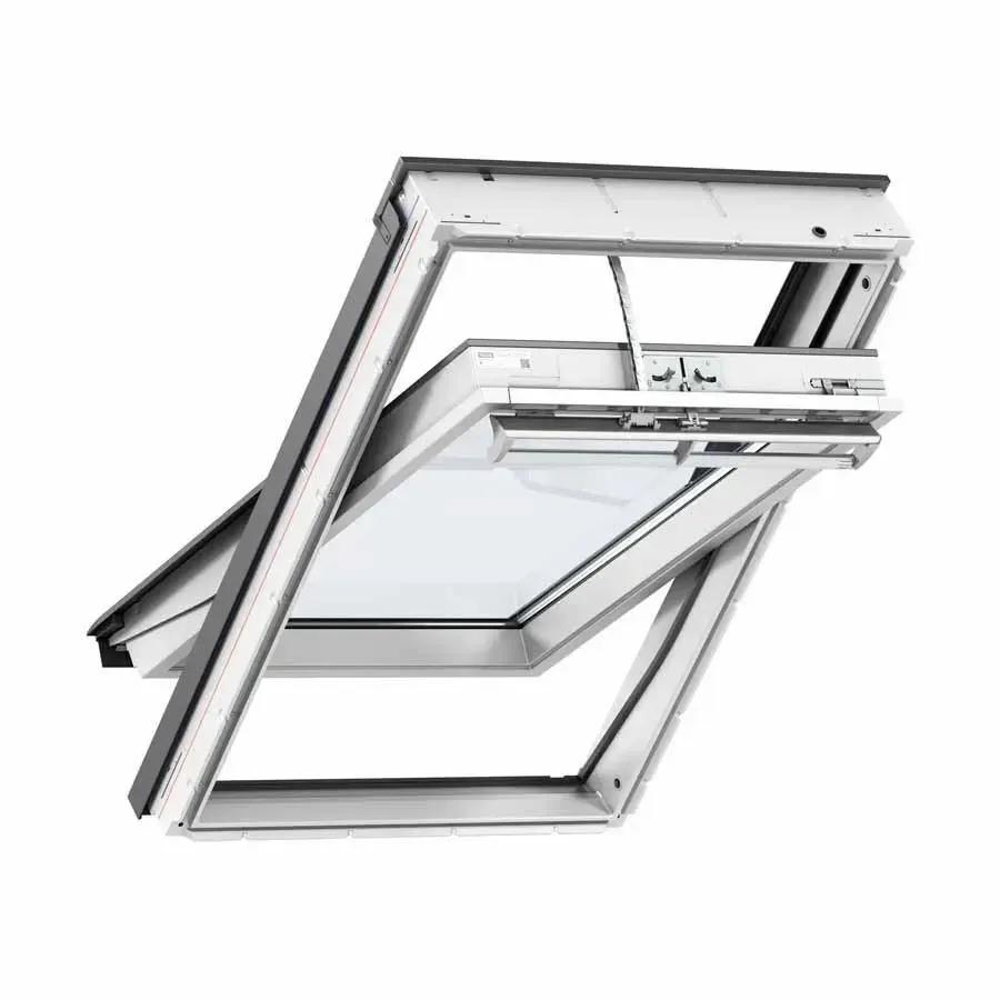 VELUX GGU MK04 007021U Electric Centre Pivot Roof Window 780 x 980mm White Maintenance-Free
