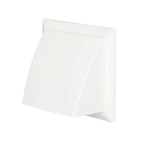 Cowled Wall Outlet With Damper, White