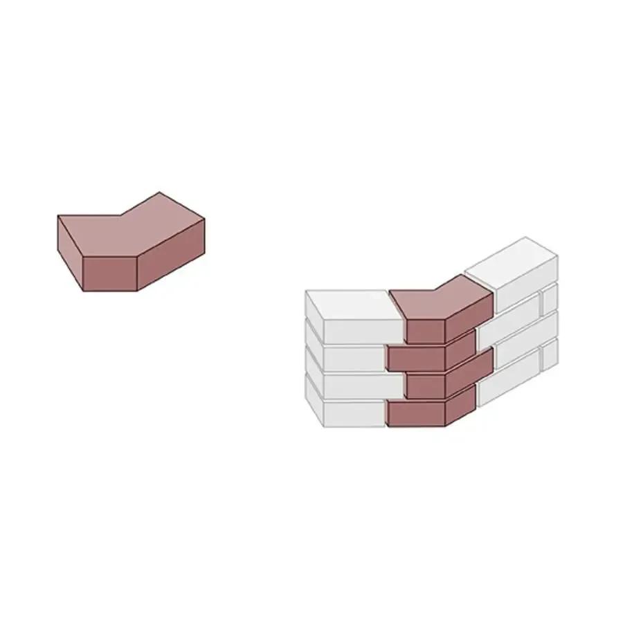 Special Shaped Bricks Smooth Red External Angle AN.2.2 (Each)