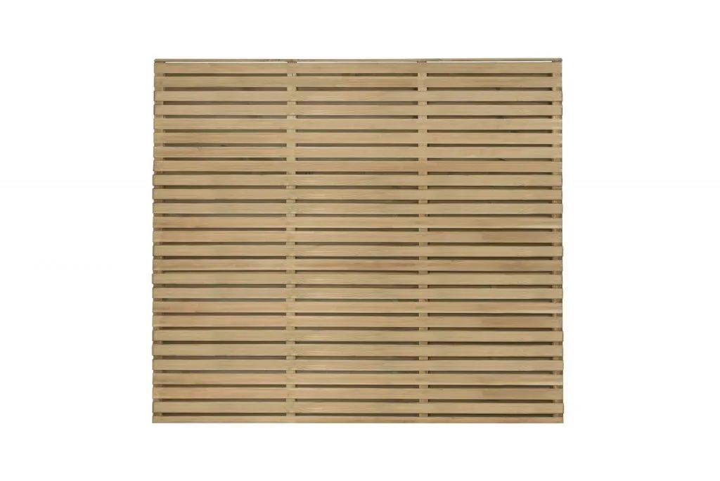 Double Slatted Fence Panel Natural 1800 x 1500mm (5x6ft)