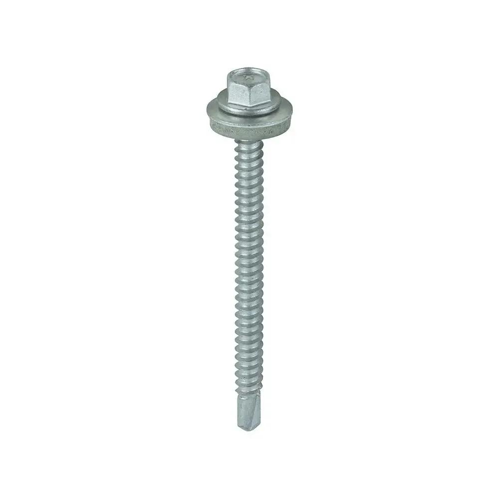 Light Section Screws, Hex with EPDM Washer, 5.5mm x 70mm (Qty.100)