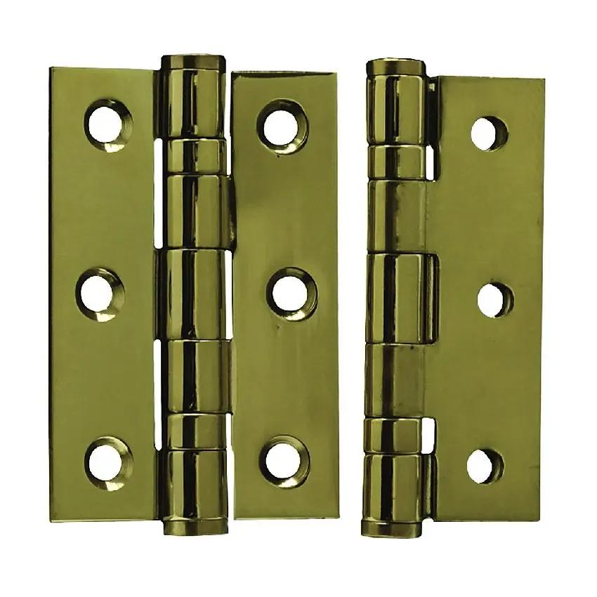 Ball Bearing Hinge, Pvd Brass Plated, 75 x 50 x 2mm (Qty.2), Grade 7, Bsen 1935