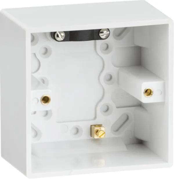 Single 47mm Pattress Box with Earth Terminal