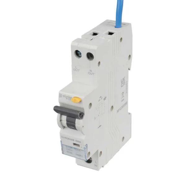 CU1RCBO20B Scolmore Click Elucian 20A Single Pole 1 Module B Curve 6kA 30mA Type A RCBO