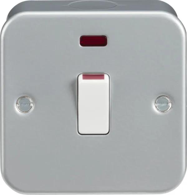 Metal Clad 20A 1G DP Switch with Neon