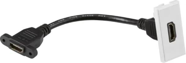 HDMI outlet module 25 x 50mm – white (White)