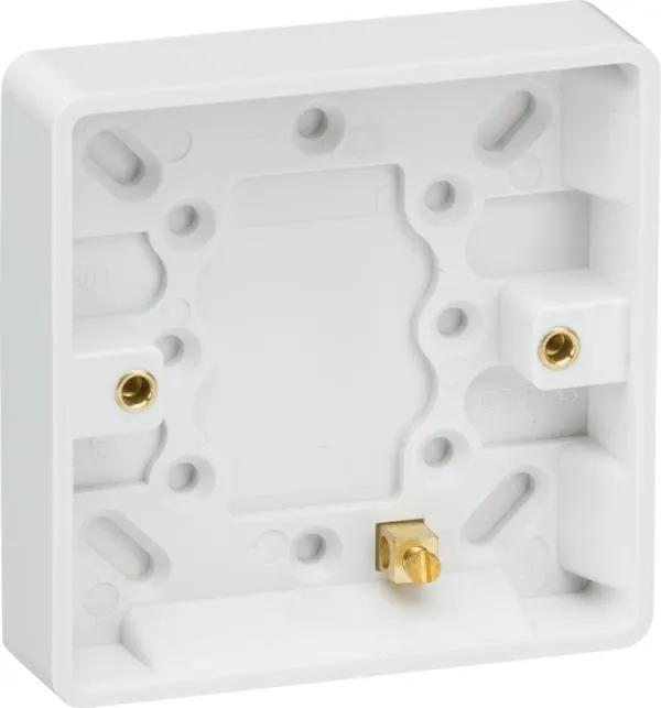 Curved Edge Single 16mm Pattress Box with Earth Terminal