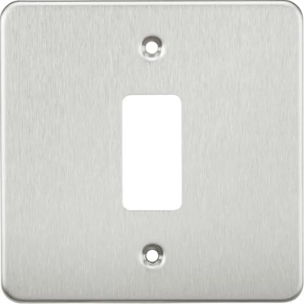 Flat plate 1G grid faceplate – brushed chrome (Brushed Chrome)