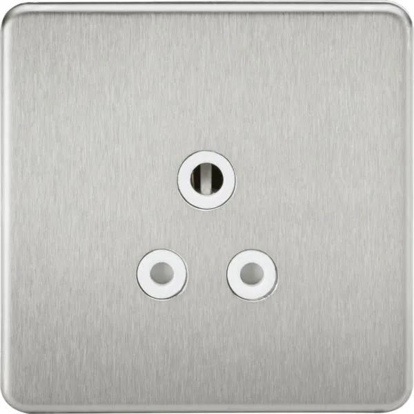 5A Socket Brushed Chrome with White Insert (Brushed Chrome White)