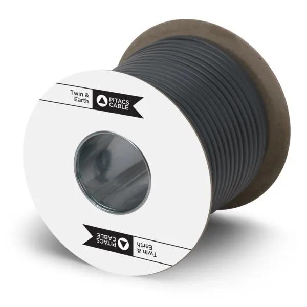 Pitacs 6242Y Grey 6mm² Twin & Earth Cable 25m Drum