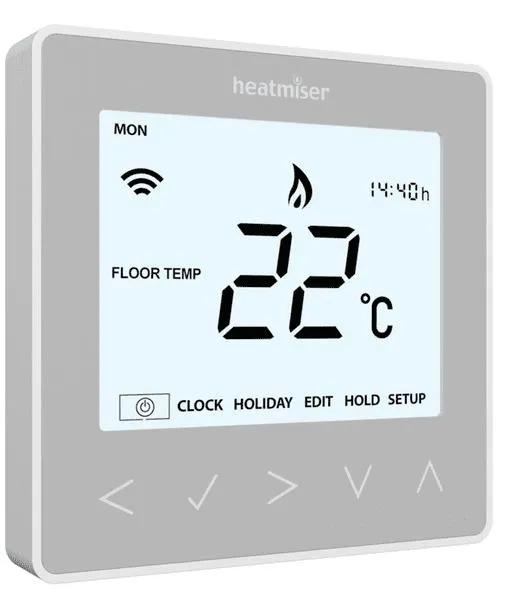 Heatmiser neoStat v2 Platinum Silver Electric Floor Heating Thermostat