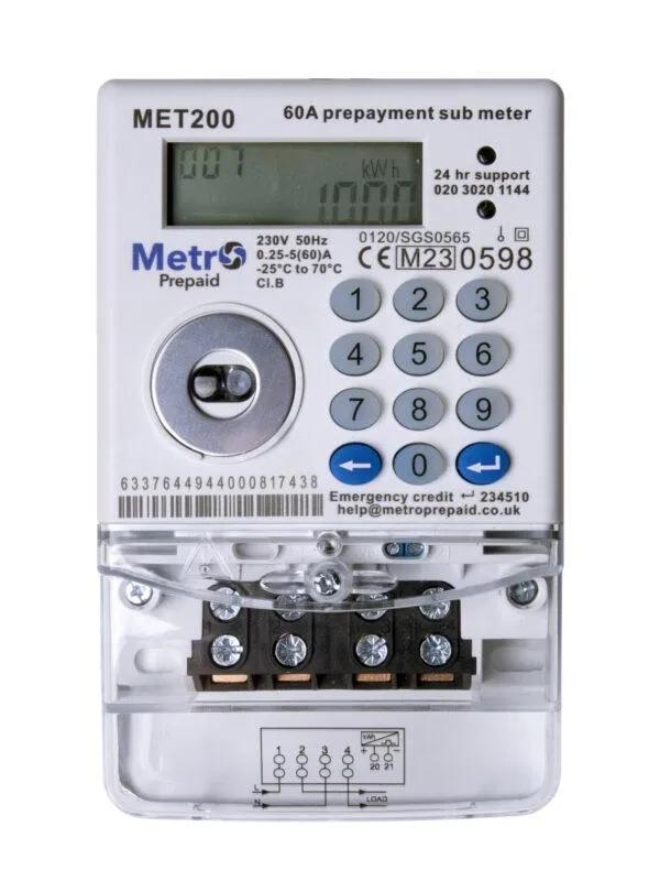 MET200 – METRO DIGITAL PREPAID METER – SINGLE PHASE