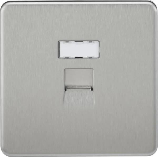Screwless RJ45 network outlet – brushed chrome (Brushed Chrome)
