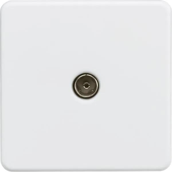 Screwless 1G TV outlet (non-isolated) – Matt white (White)