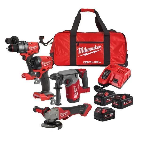 Milwaukee M18FPP4H3-553B Fuel Kit With 2x 5.5Ah & 1x 5Ah Batteries