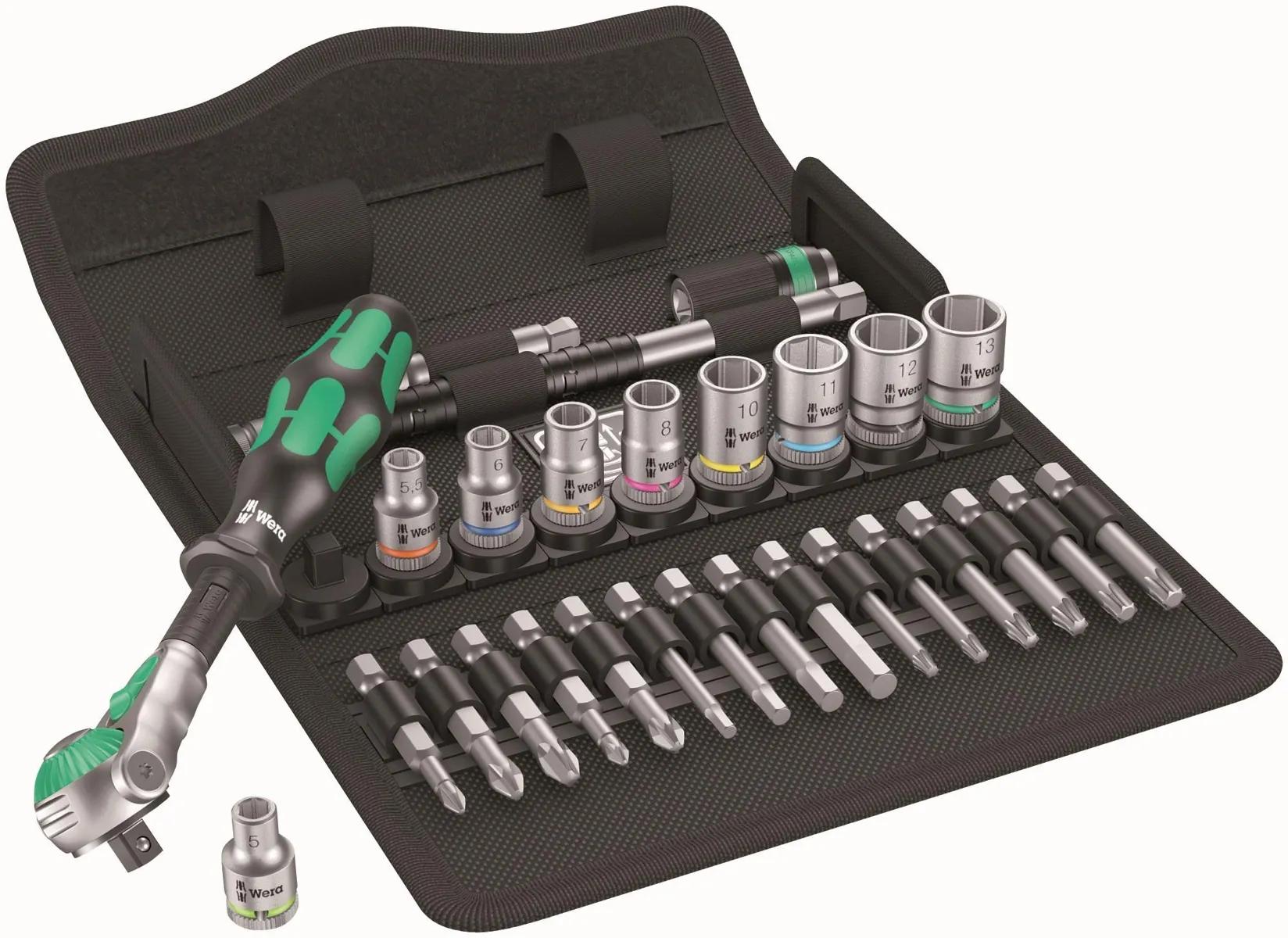 Wera 8100 SA 6 Zyklop Speed 1/4" Ratchet & Socket 28 Piece Metric Set