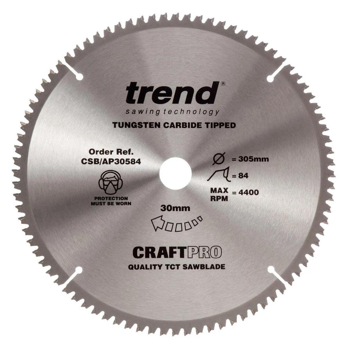 Trend CSB/AP30584 Saw Blade Aluminium & Plastic 305mm x 84T x 30mm