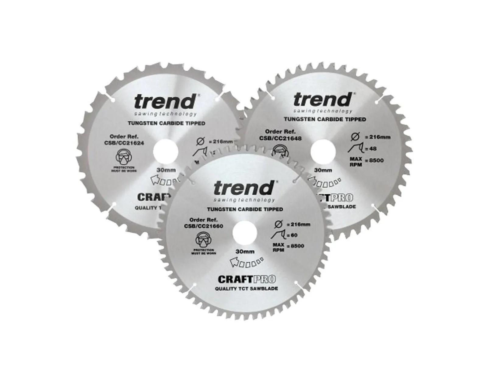 Trend CSB/CC216/3PK 216mm Craft Saw Blade Triple Pack