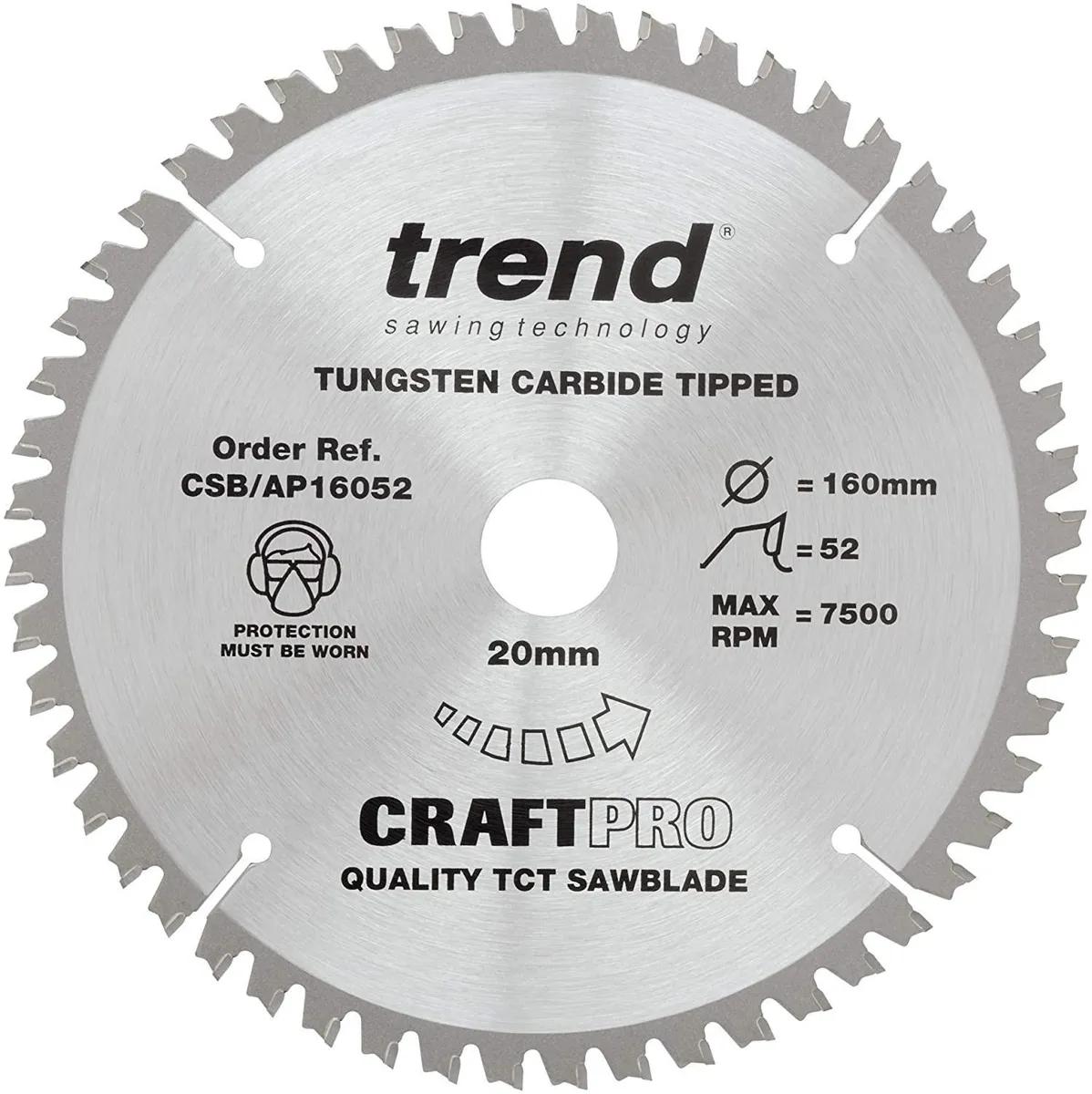 TREND CSB/AP16052 Craft Saw Blade Aluminium & Plastic 160mm x 52T x 20mm