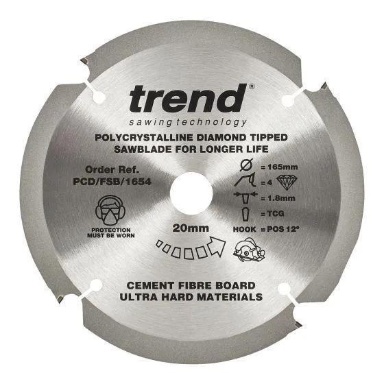 Trend PCD/FSB/1654 Fibreboard PCD Saw Blade 165mm x 4T x 20mm