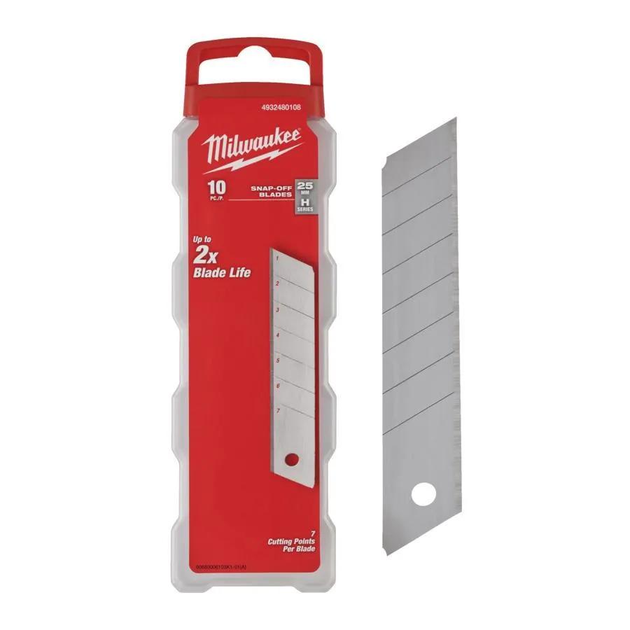 Milwaukee 4932480108 25mm Snap Knife Blade 10 Piece