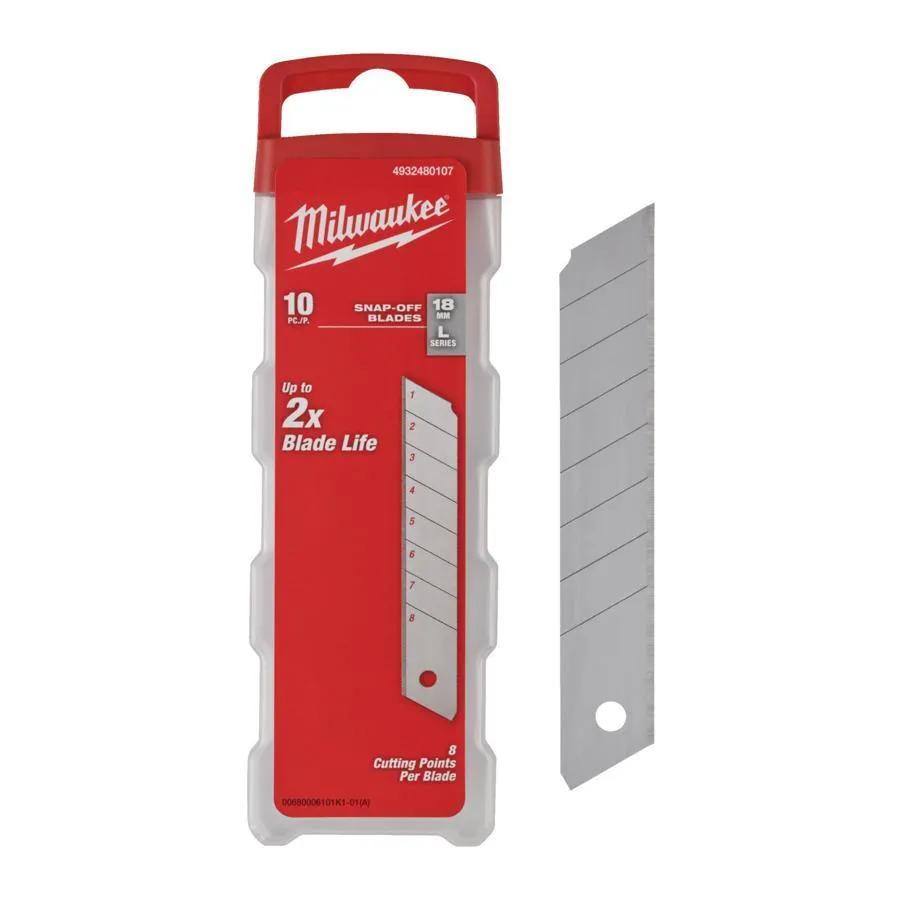 Milwaukee 4932480107 18mm Silver Blade Pack Of 10